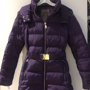 Prada Purple Down Hooded Outer Coat